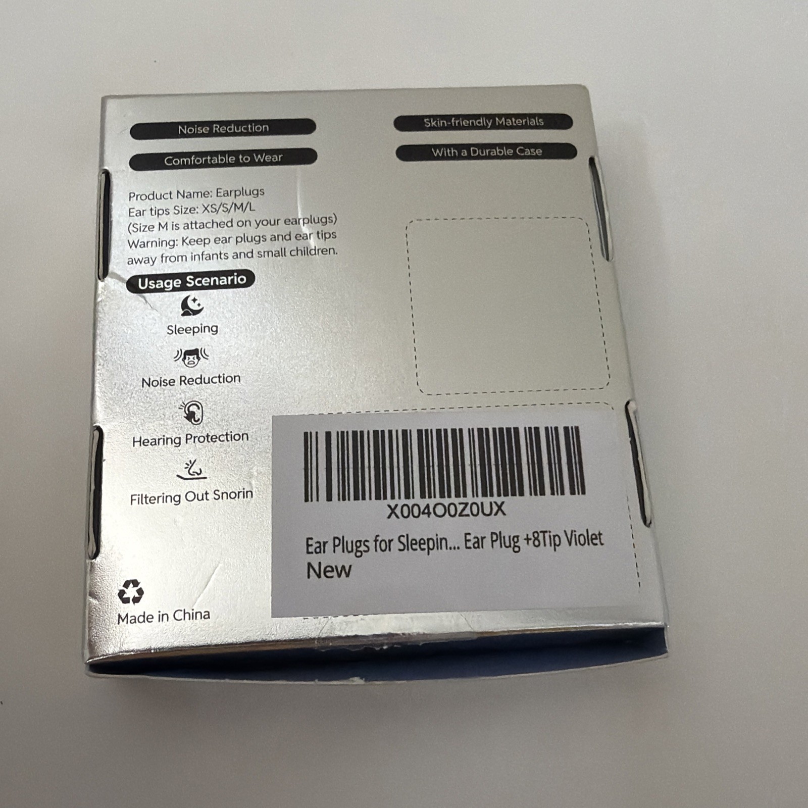 Toapex~Q8 Quiet Earplugs -45dB Noise Reduction Sleeping Plugs w/Purple Case