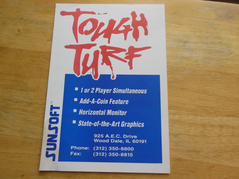 ORIGINAL AD  TOUGH TURF   FLYER     arcade game ad  sh