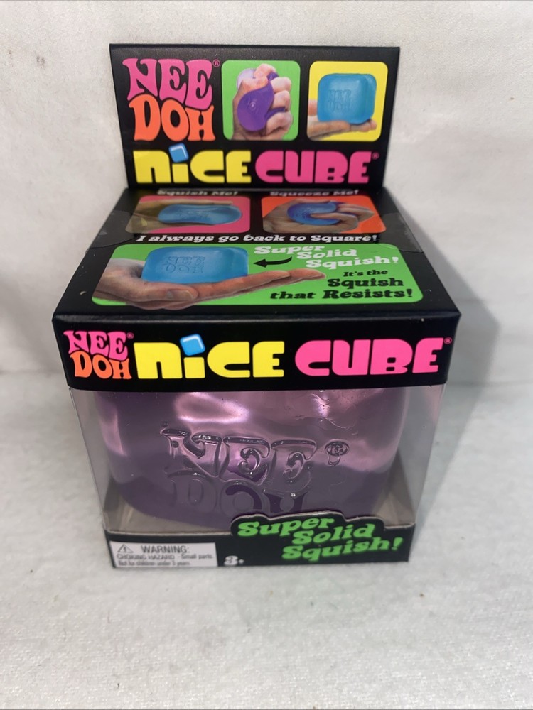 Nee Doh-Nice Cube-Super Solid Squish-Purple-Sealed