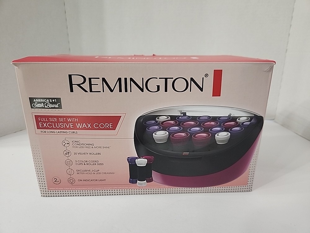 REMINGTON Full Size Set 20 Rollers Ionic Style Hot Curlers Wax Core With Clips