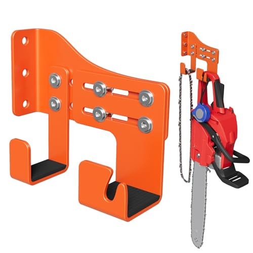 Chainsaw Holder Wall Mount - Heavy Duty Adjustable Chainsaw Orange-1 Pack
