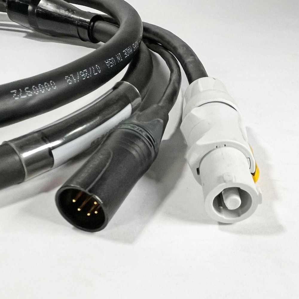 Lex PowerDATA DMX 5-Pin and PowerCON Blue/Grey, 5 ft Combo Cable