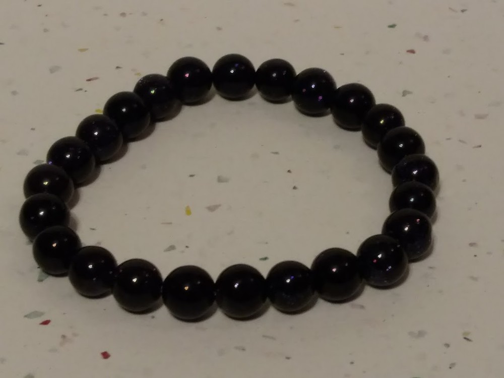 Genuine Blue Sandstone Stretch Bracelet
