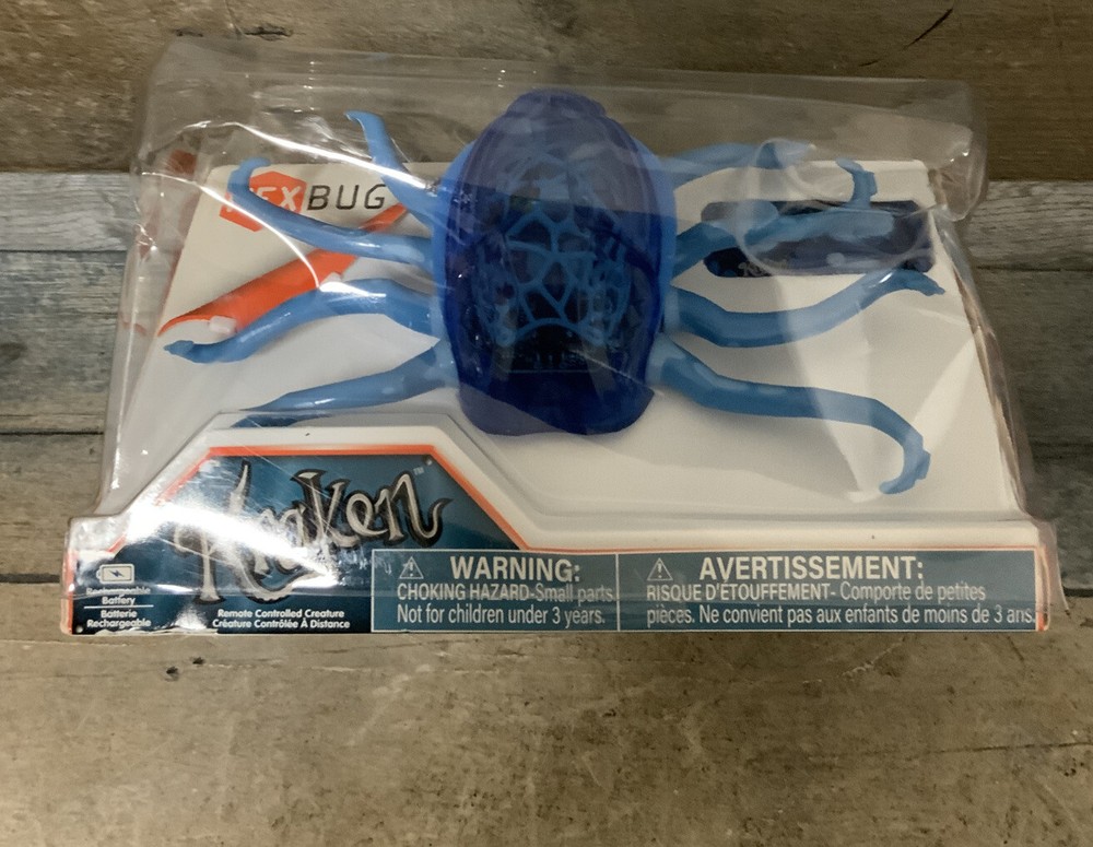 ⚡️Hexbug KRAKEN - 8 legged Blue Creepy Crawler Creature 🆕 Distressed Box ⚠️