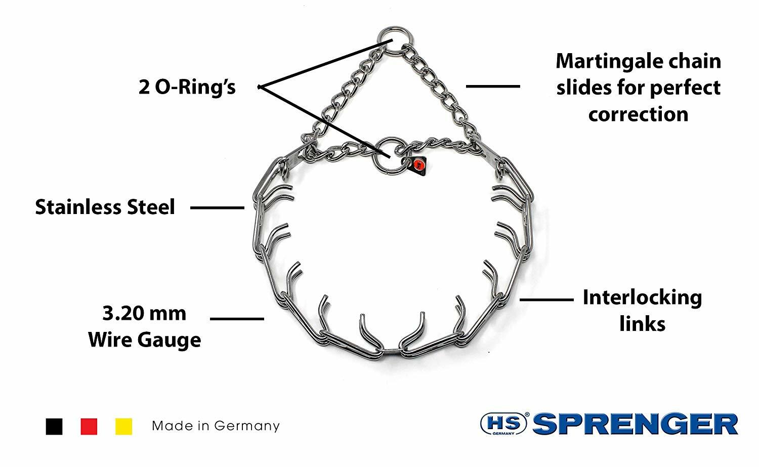 Herm Sprenger Ultra Stainless Steel Prong / Pinch Dog Training Collar ALL SIZES