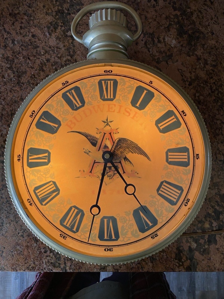 Budweiser Vintage Pocket Watch Clock