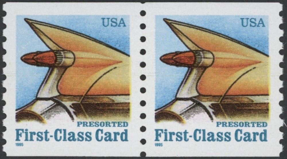 1995 US Scott #2908  Auto Tail Fin Coil Pair MNH