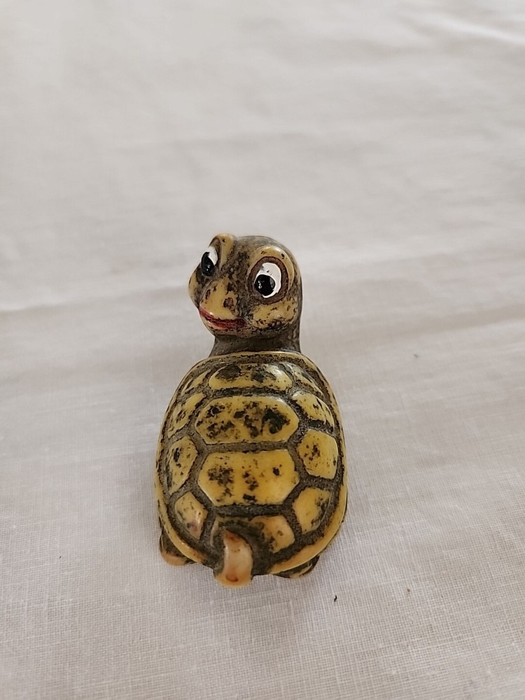 Brown Carved Soapstone Turtle Decorative Figurine