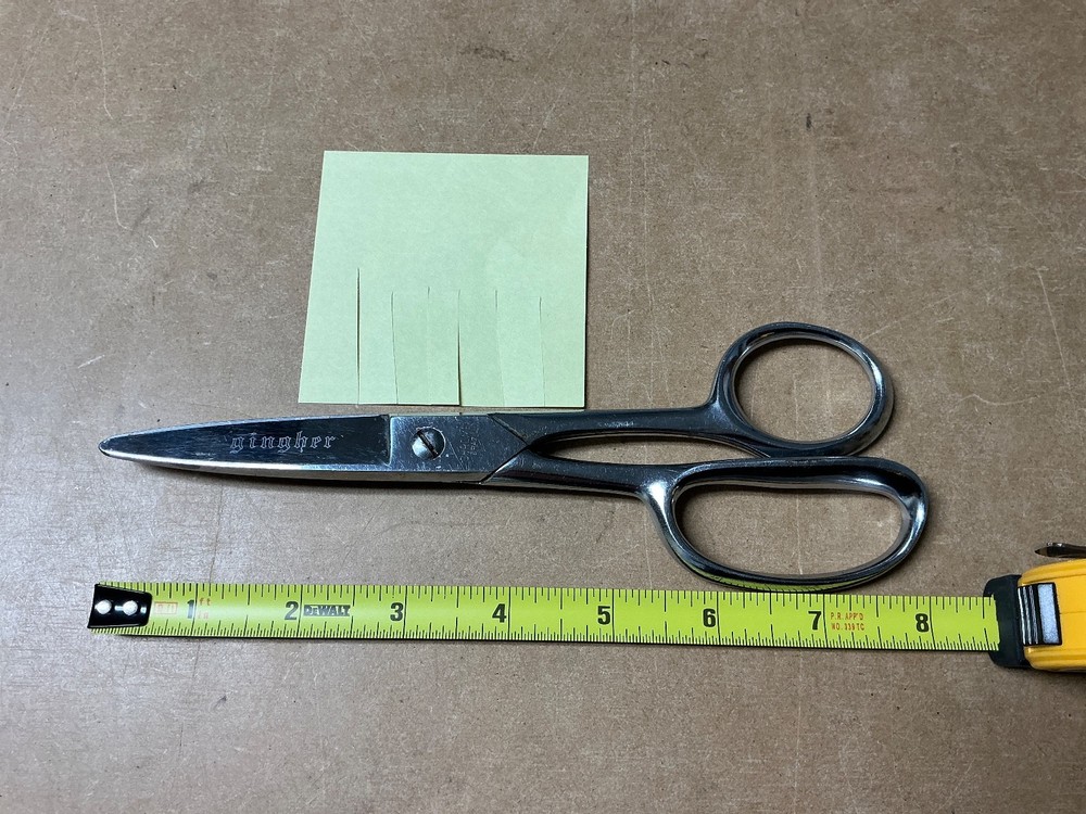 Vintage Gingher  8”  Chrome  Shears Scissors Brazil
