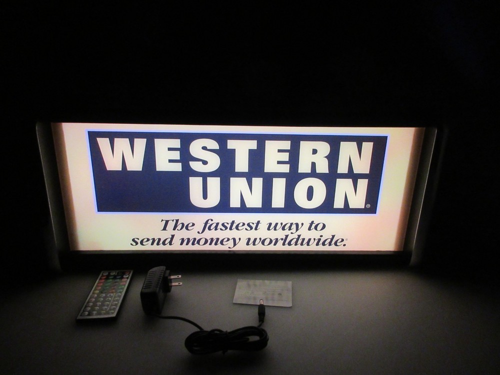 Western Union LED Display lighted sign lightbox Wall hanging Light