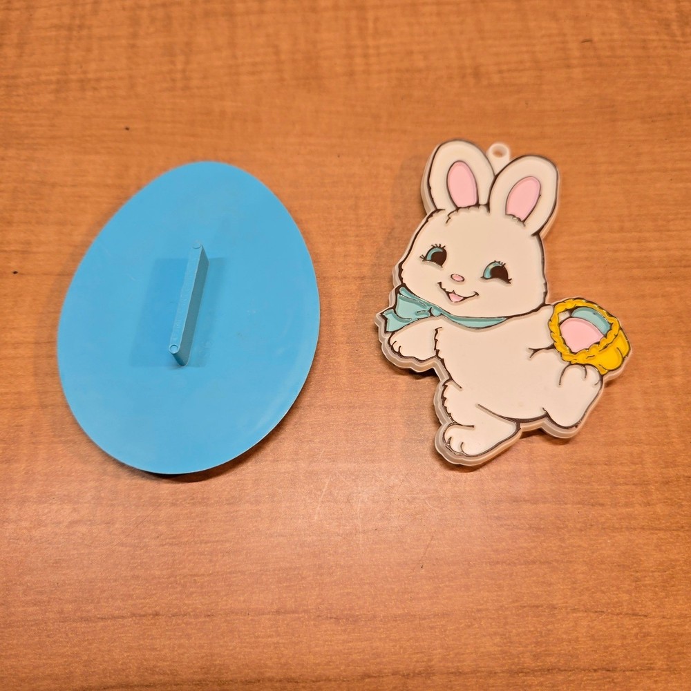 Vintage Easter Rabbit Bunny Egg Cookie Cutter Clay Press 4.5"