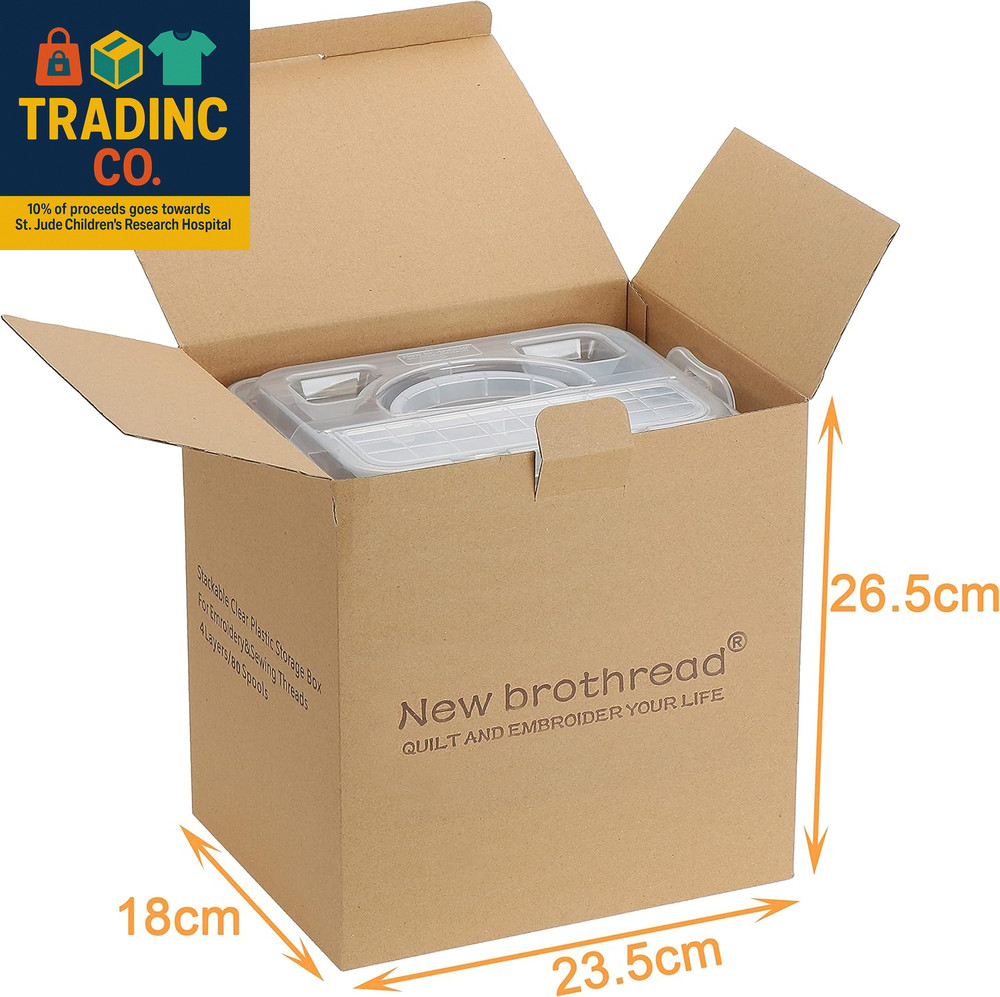 4 Layers Stackable Clear Storage Box/Organizer for Holding 80 Spools Home Embroi