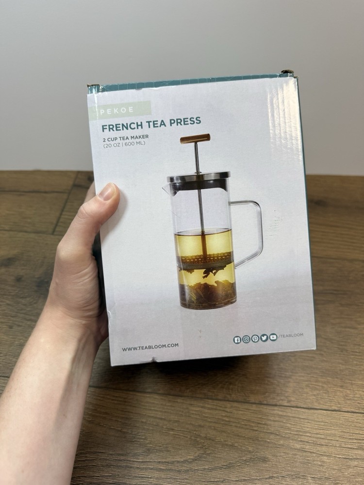 TEABLOOM PEKOE Press with Copper Pull Handle and Stainless Steel Filter