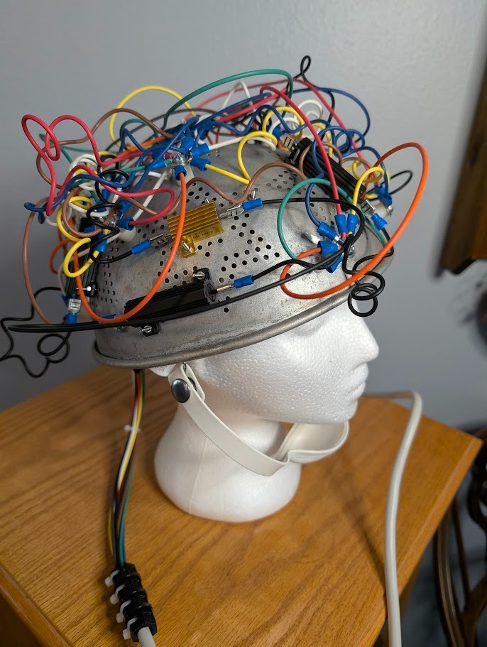 Fan-made Ghostbusters -like Colander Aura Hat
