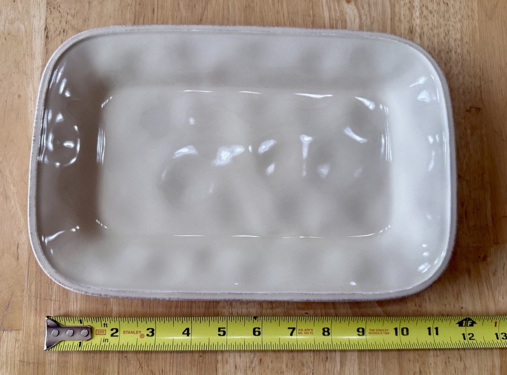 Rachael Ray Cucina Almond Cream Rectangular Serving Platter NEW