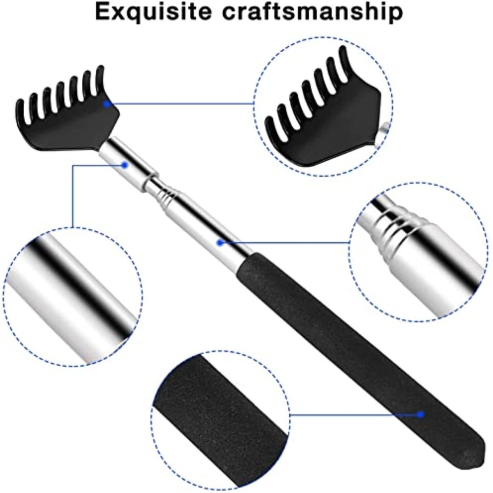 2 Pack Portable Extendable Back Scratcher, Stainless Steel Telescoping Scratcher