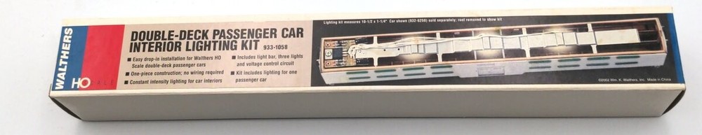 Walthers 933-1058 HO Scale Double Decker Passenger Interior Lighting Kit