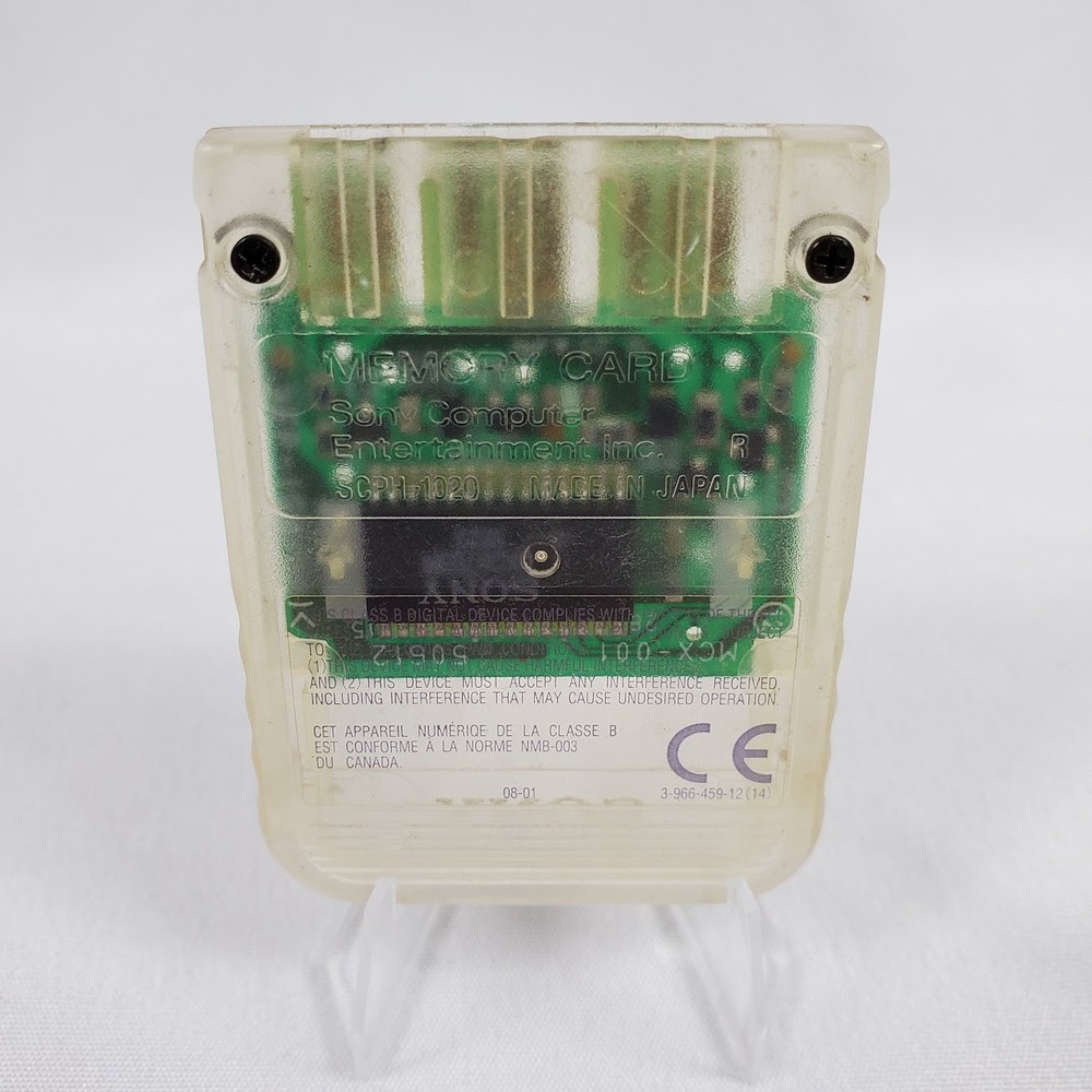 OEM Sony Playstation 1 PS1 Translucent Clear Memory Card