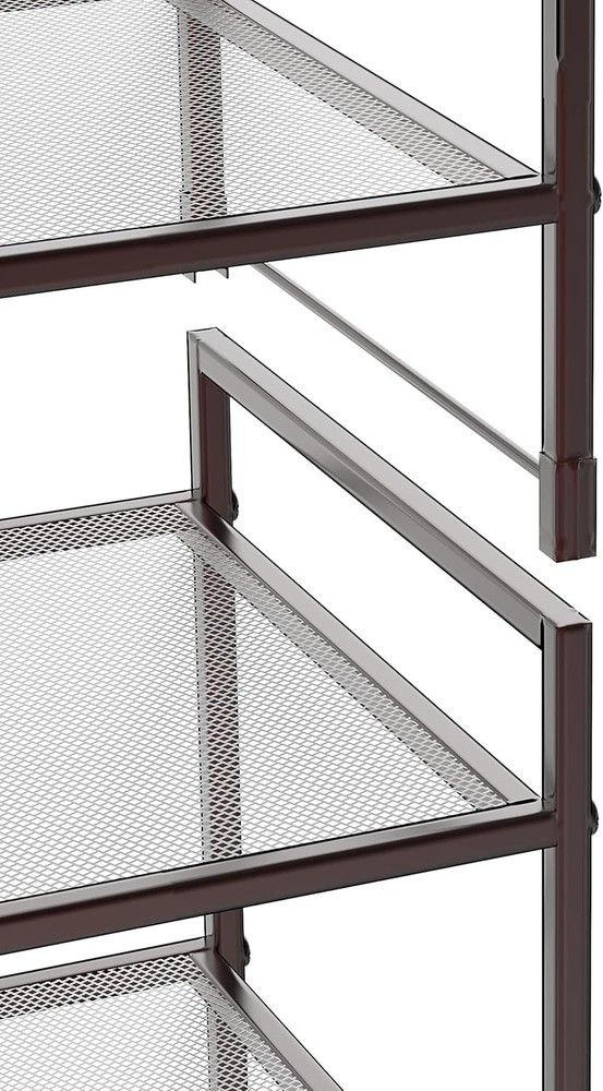 3-Tier Stackable Mesh Shoe Rack, Bronze