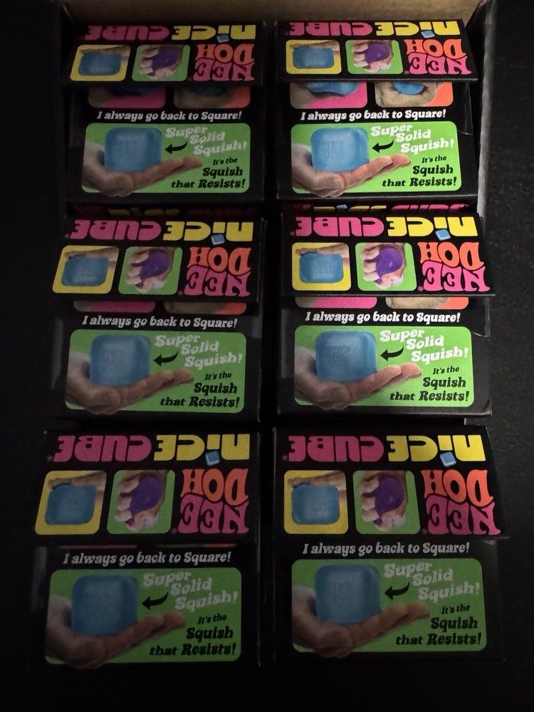 Needoh Nice Cube Super Solid Squish Squeeze Stress Reliever Toy Lot 12