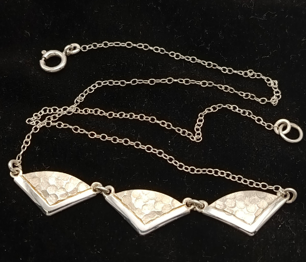 Modernist Sterling Silver 16 inch Necklace