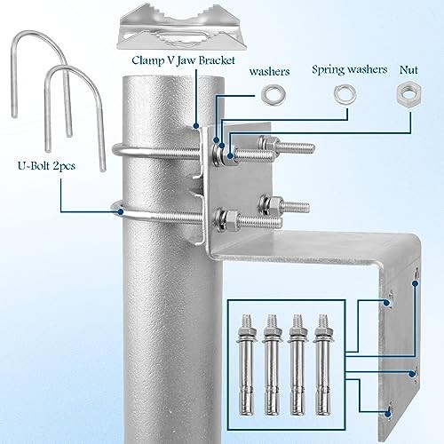 XRDS-RF Antenna Pole Mount Kits, Antenna Pole Mount Bracket with Double U 1 PCS