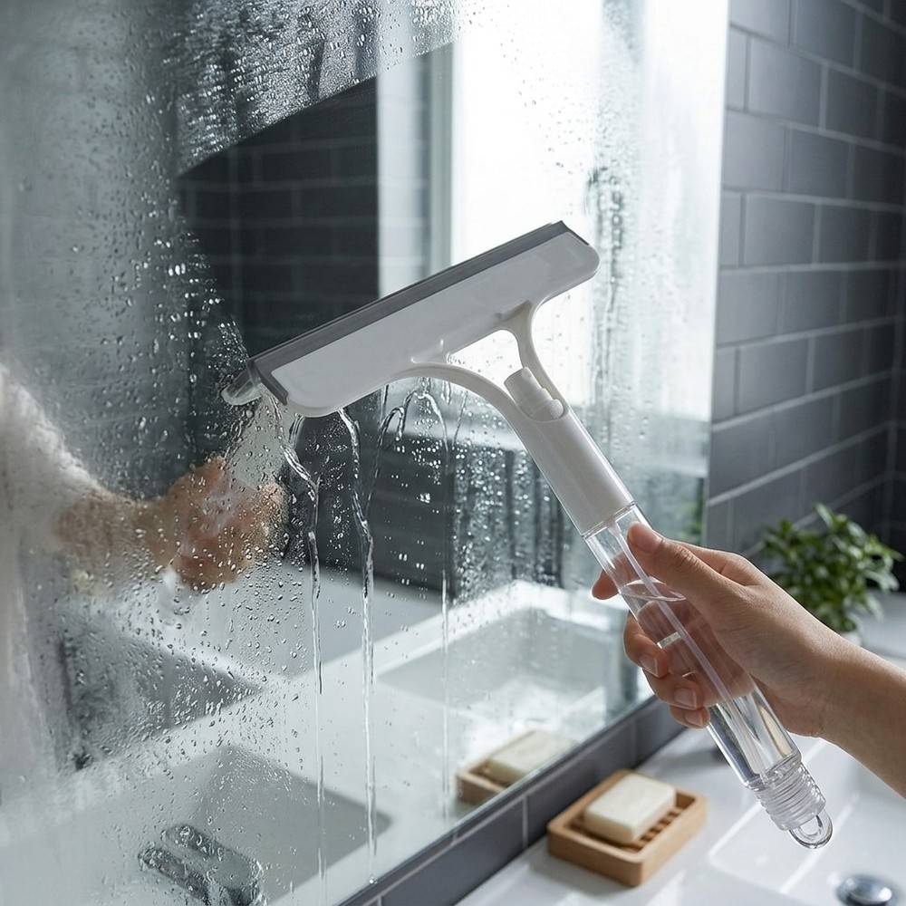 Multi-Function White Glass Squeegee Wiper for Window Mirror Home Cleaning