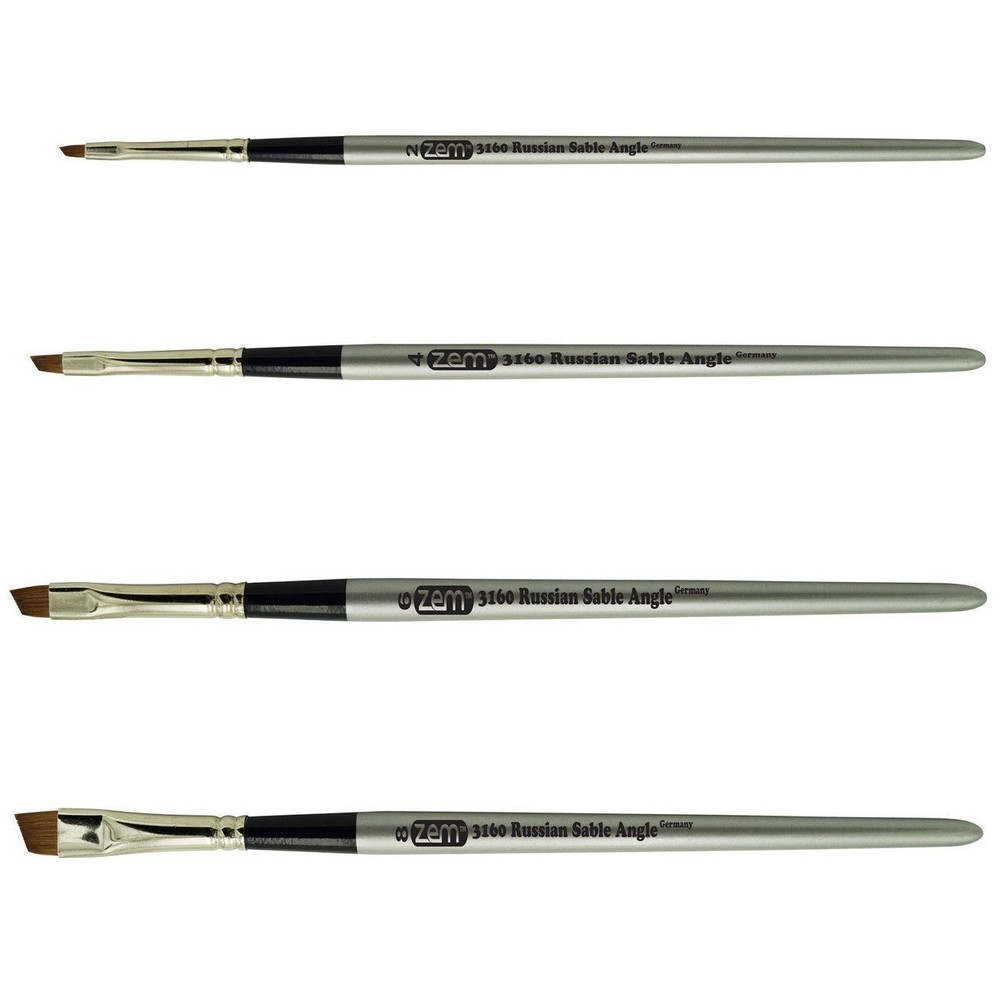 AS-62 Russian Pure Sable Angle Shaders Brush Set 4 pcs