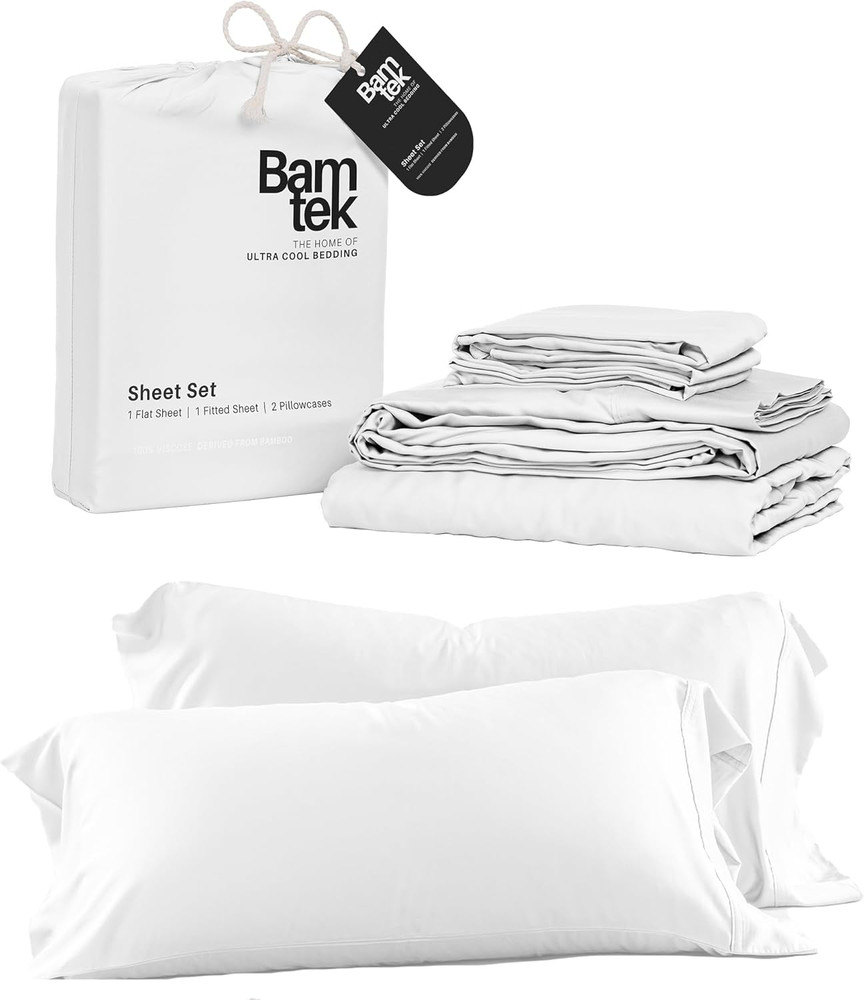 Cooling Bamboo Sheets Set with 2 Pillowcases - Soft & Hypoallergenic