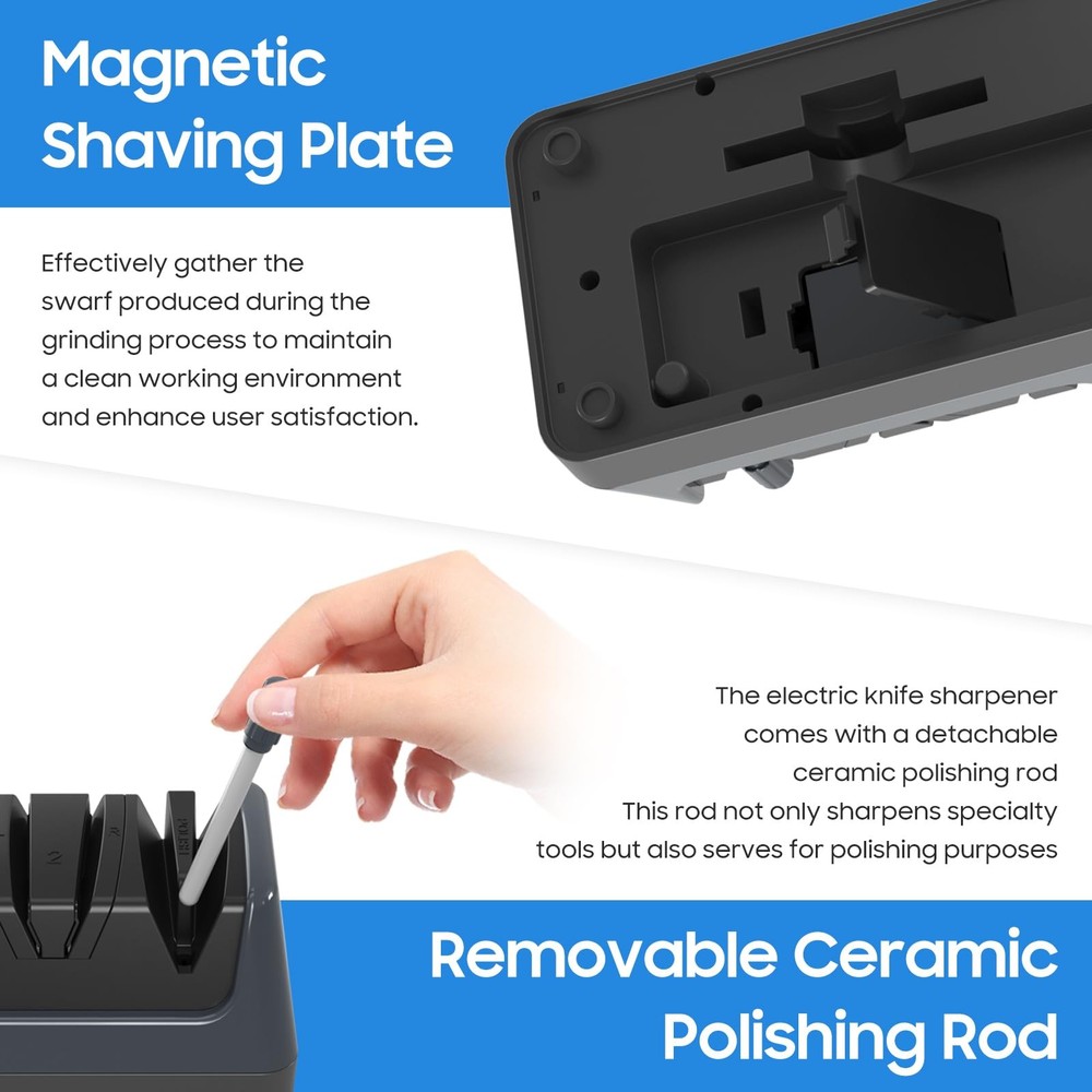 5-in-1 Sharpener for Kitchen , with 100% Diamond Abrasives, 3 Adjustable Spee...
