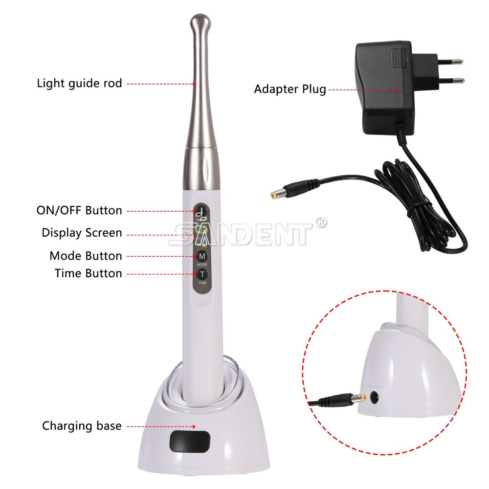 Dental ILED Wireless Curing Light Lamp 1 Sec Curing 2500mw/c㎡
