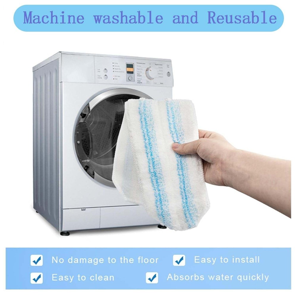 4-Pack Mop Pads Replacements for Flat Mop System, Reusable Microfiber Mop Ref...