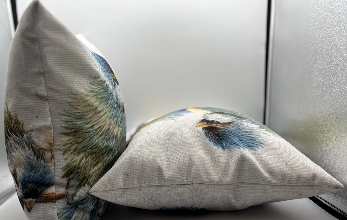 TentCraft Bird Throw Pillow Pair 14” Square Zippered Washable Covers Inserts