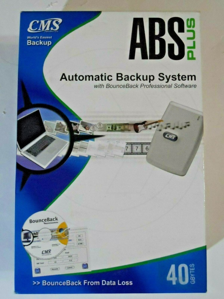 NEW SEALED - CMS Products ABS Plus Automatic USB Backup System for PC (40GB)