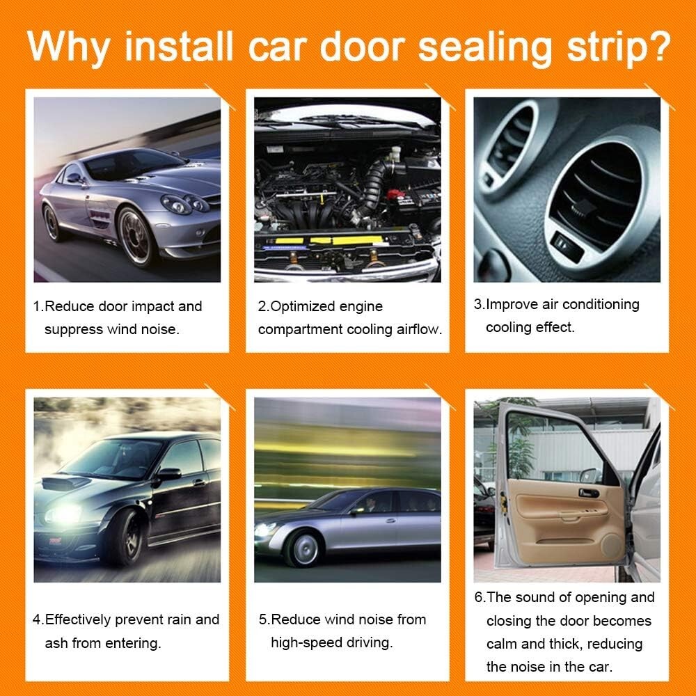 Universal Automotive Door Seal Strip D-Shape Self-Adhesive Weather Stripping for
