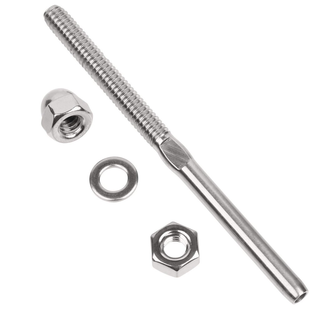 100 Pack 1/8" Cable Railing Swage Threaded Stud Tension End Fitting Terminal New