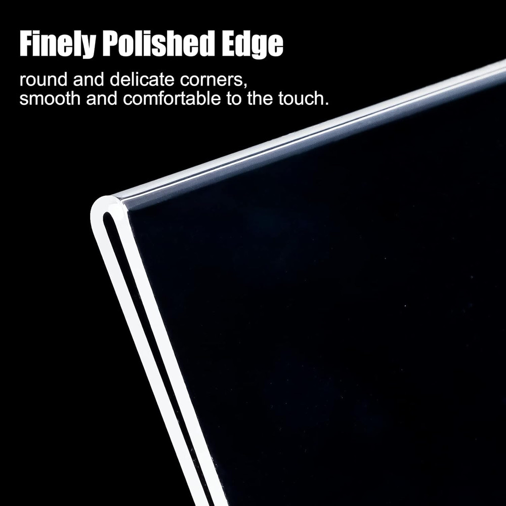 6Pack 8.5X11 Acrylic, L Shape Clear Plastic, Menu Holder, Unbreakable Table S...