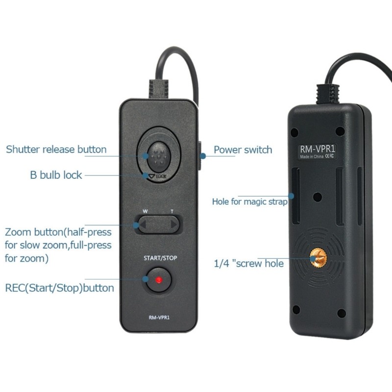 Shutter Timer Remote Control RM-VPR1 for A7II A7S A7III A5000 A5100 A6000 A58