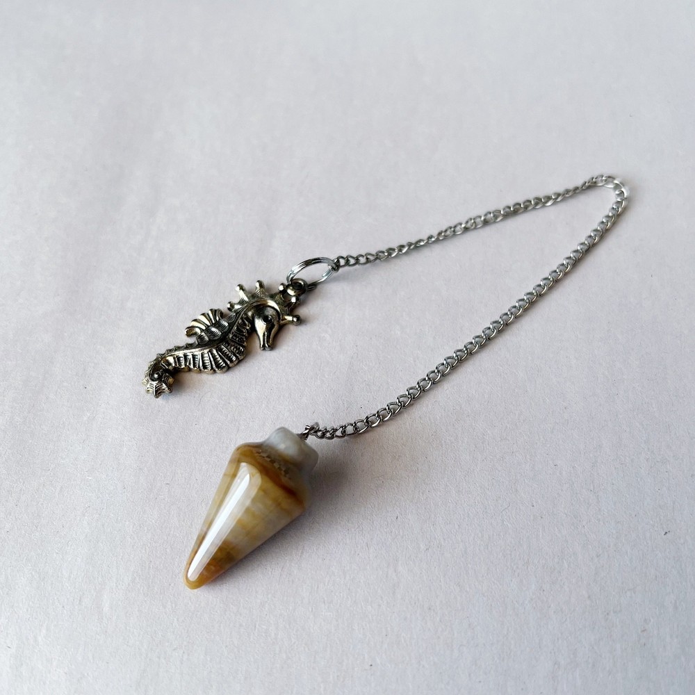 Agate Pendulum Seahorse Charm Gemstone Divination Dowsing