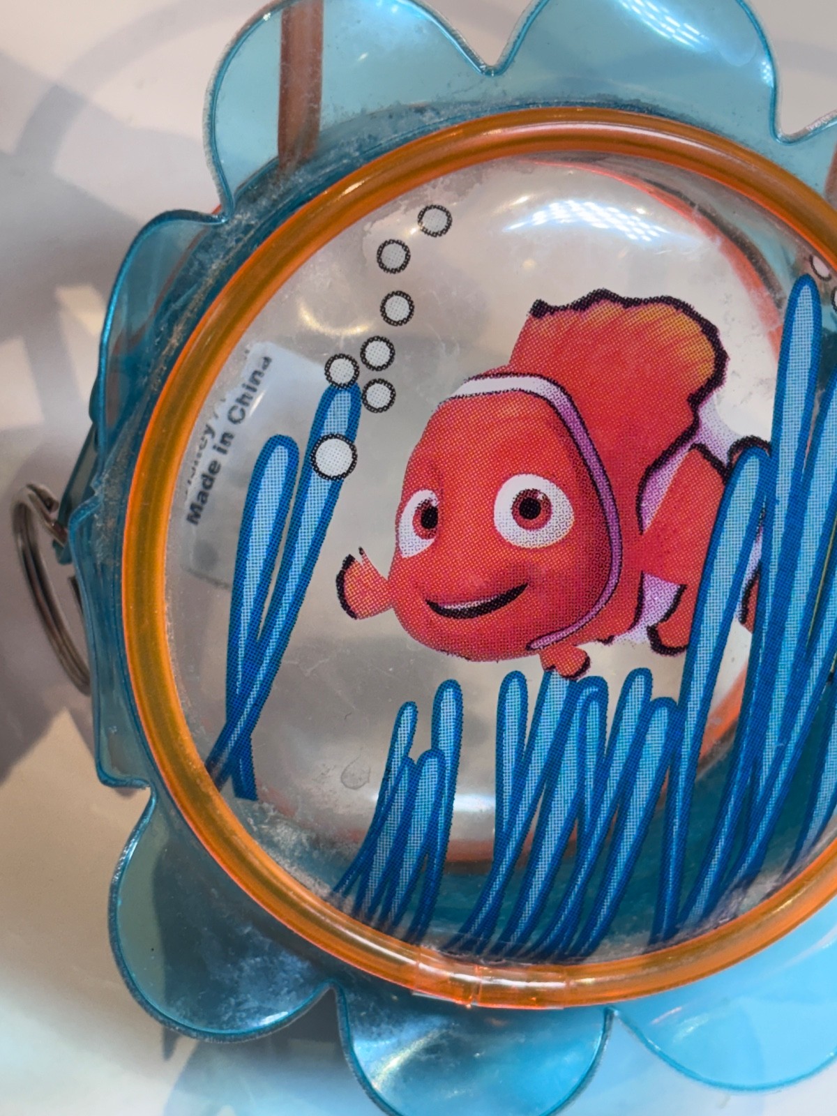 Disney Pixar Finding Nemo Clear Coin Purse Keychain Clip Flower Y2K Vintage RARE