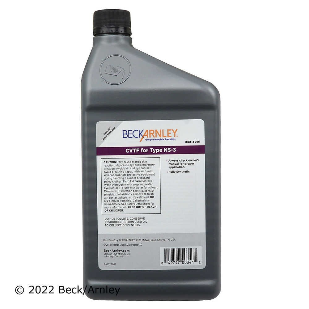 Automatic Continuously Variable Transmission (CVT) Fluid-Fluid Beck/Arnley