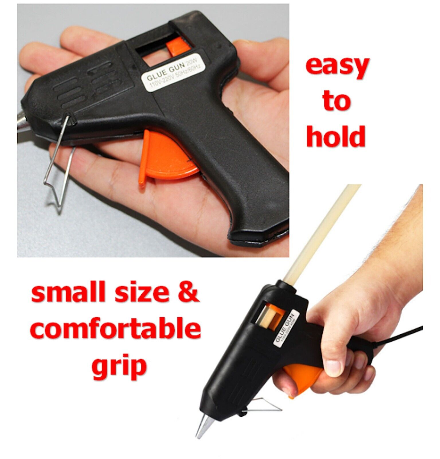 Glue Gun with 60 Mini Clear Glue Sticks Hot Melt 20W for Arts Craft DIY Kit Set