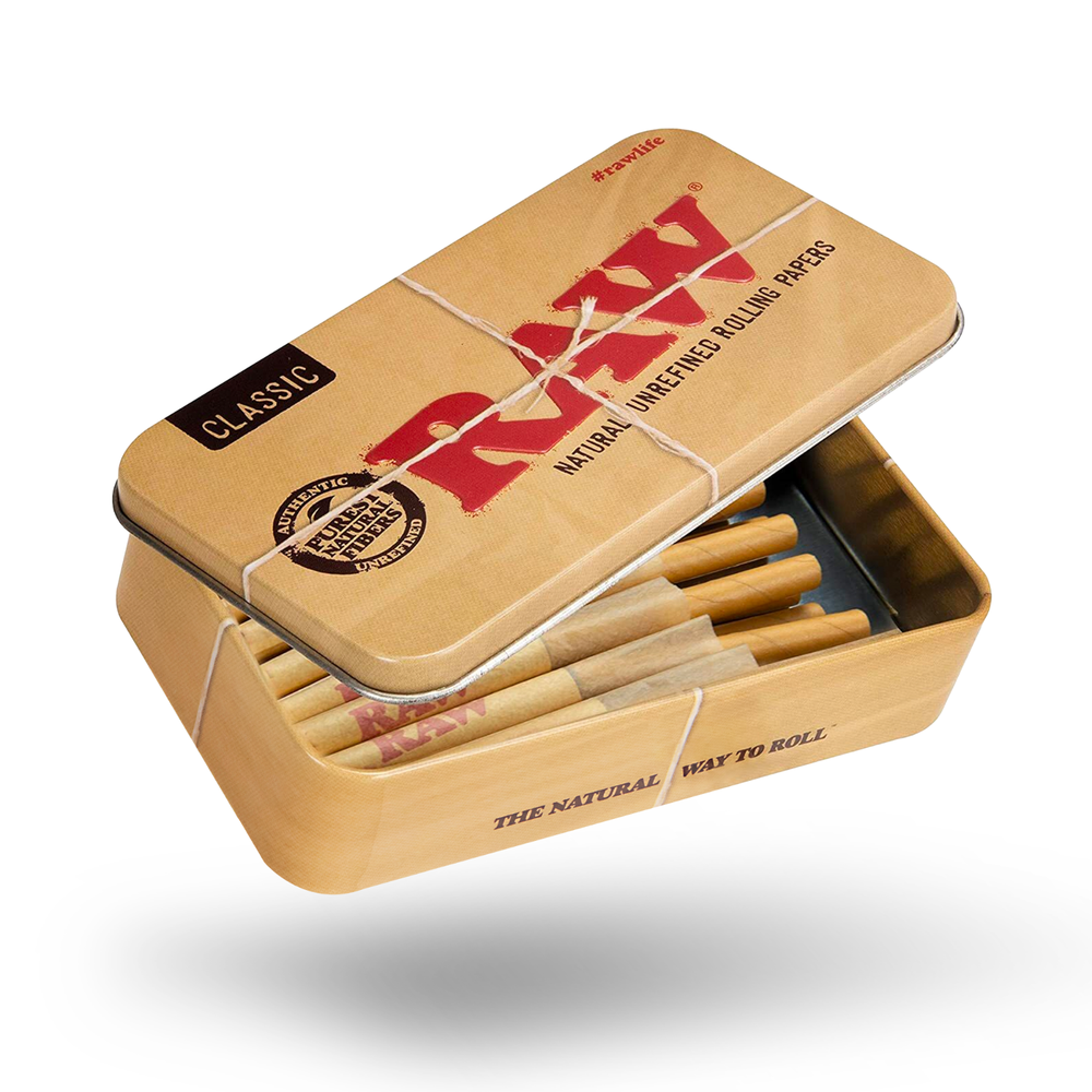 RAW Dogwalkers 70/45 Size Cone Bundle with Protective Tin Box