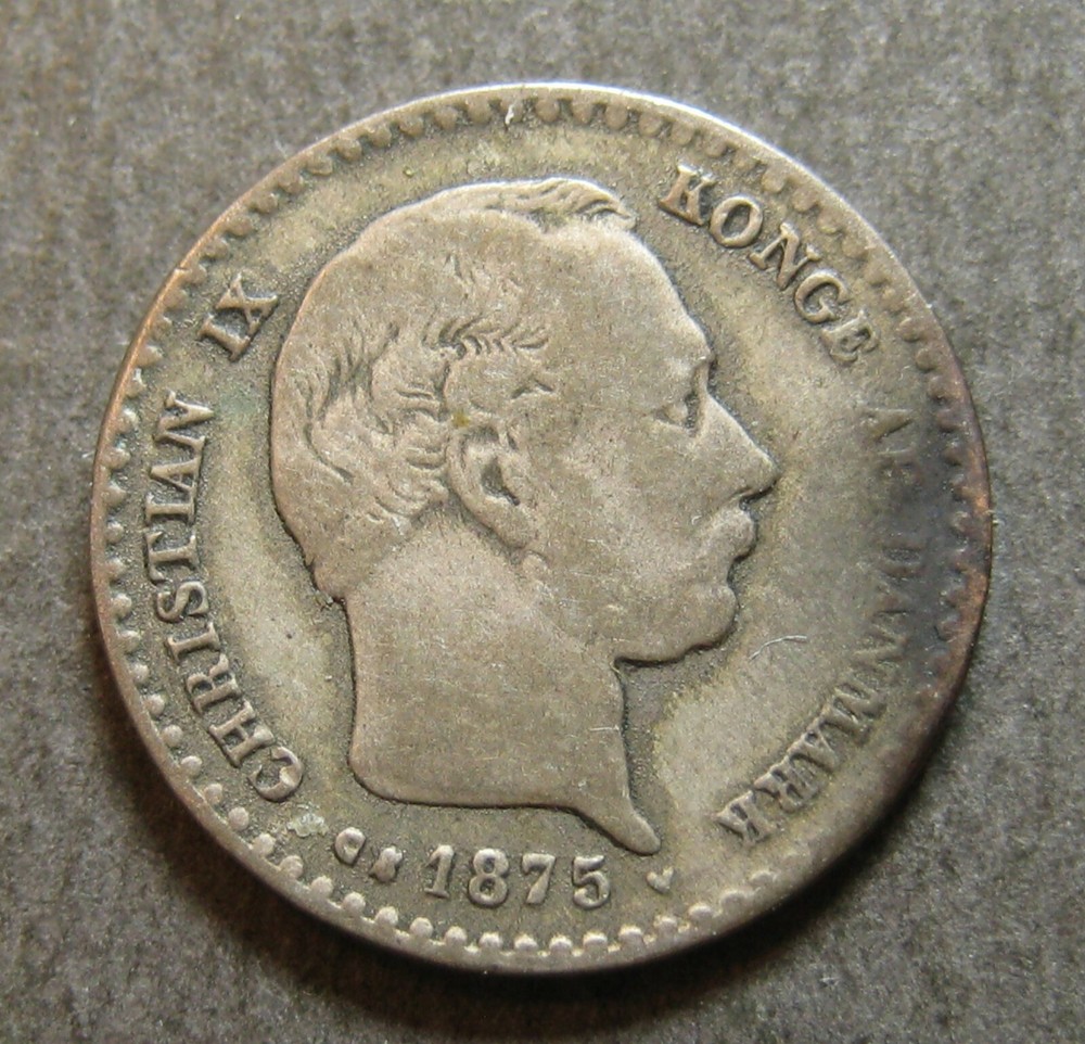 1875 Denmark 10 Ore - Silver - (P2797)