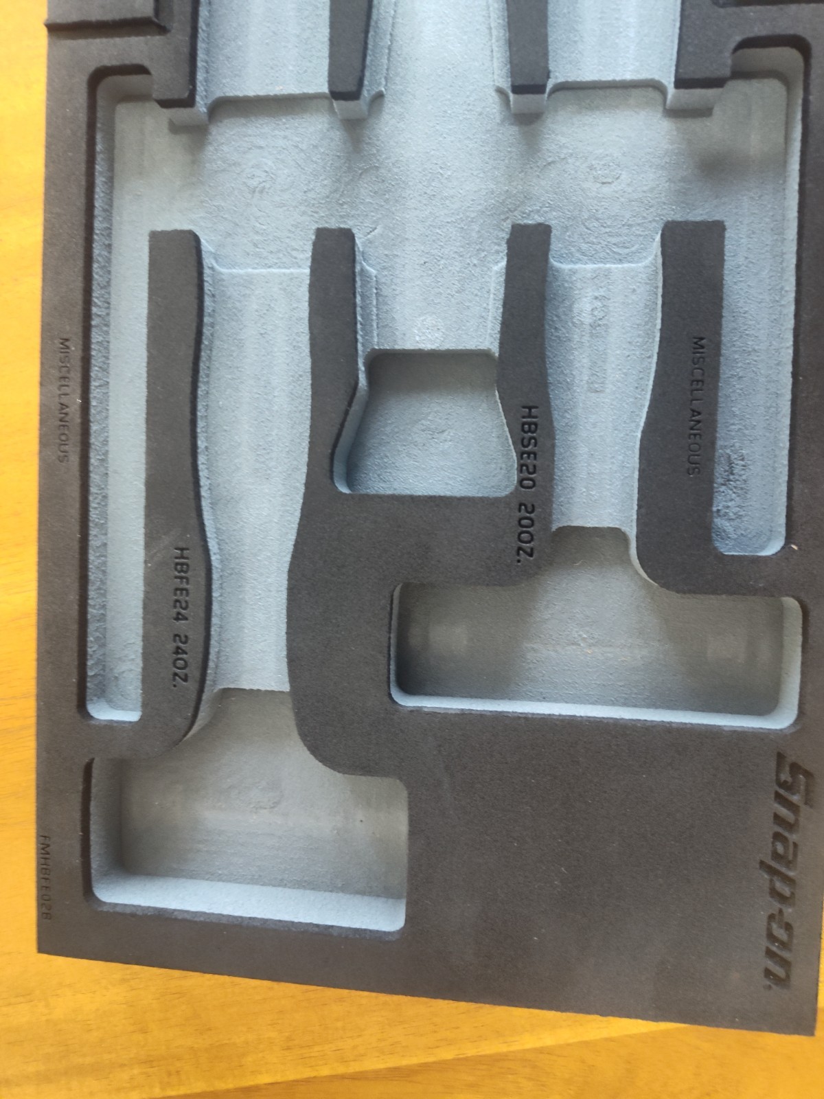 Snap-On Tools FMHBFE02B 3pc Soft Face Dead Blow Hammer Set Foam Gray 48 24 20Oz