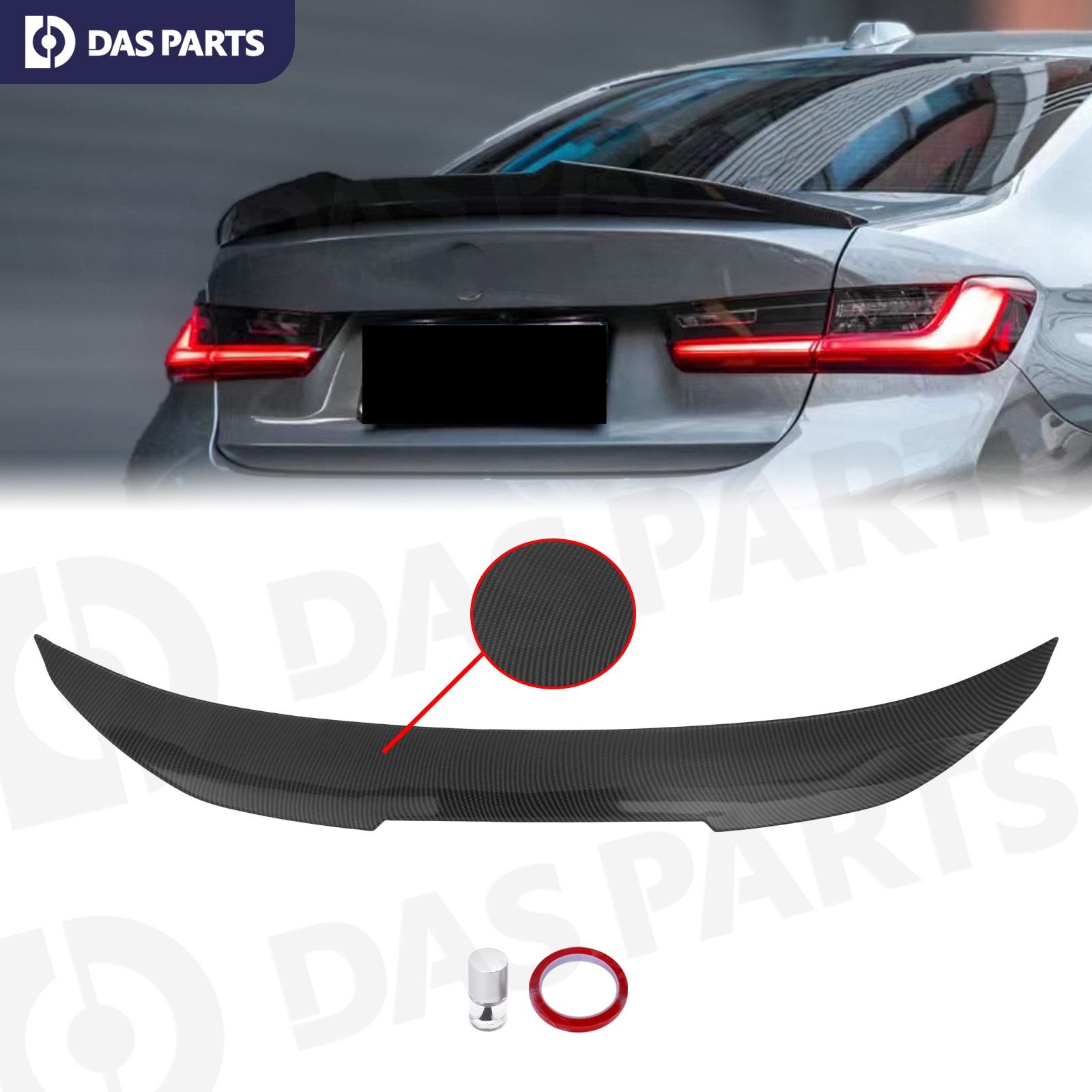 PSM Style For BMW F30 F80 335i 328i Carbon Fiber Rear Trunk Spoiler Wing 2012-18