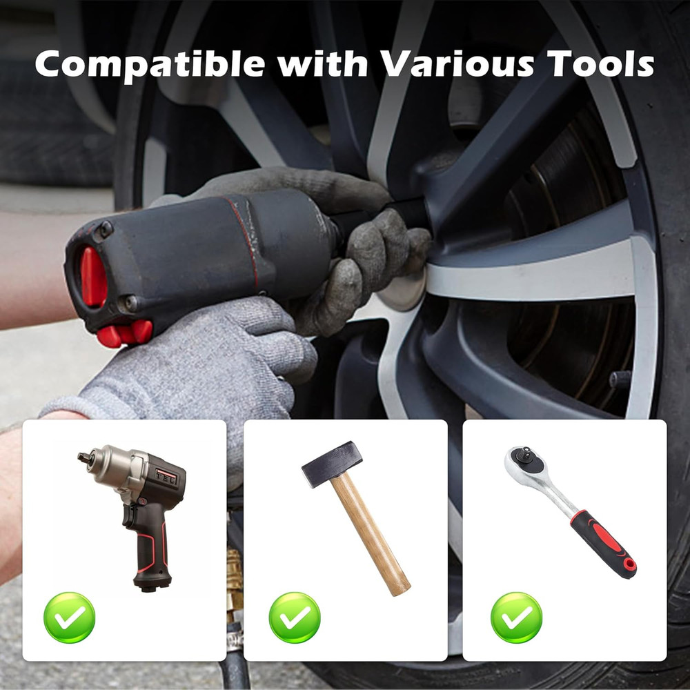 Master Locking Wheel Nut Remover Lug Nut Removal Tool Set Impact Socket Twist Ki