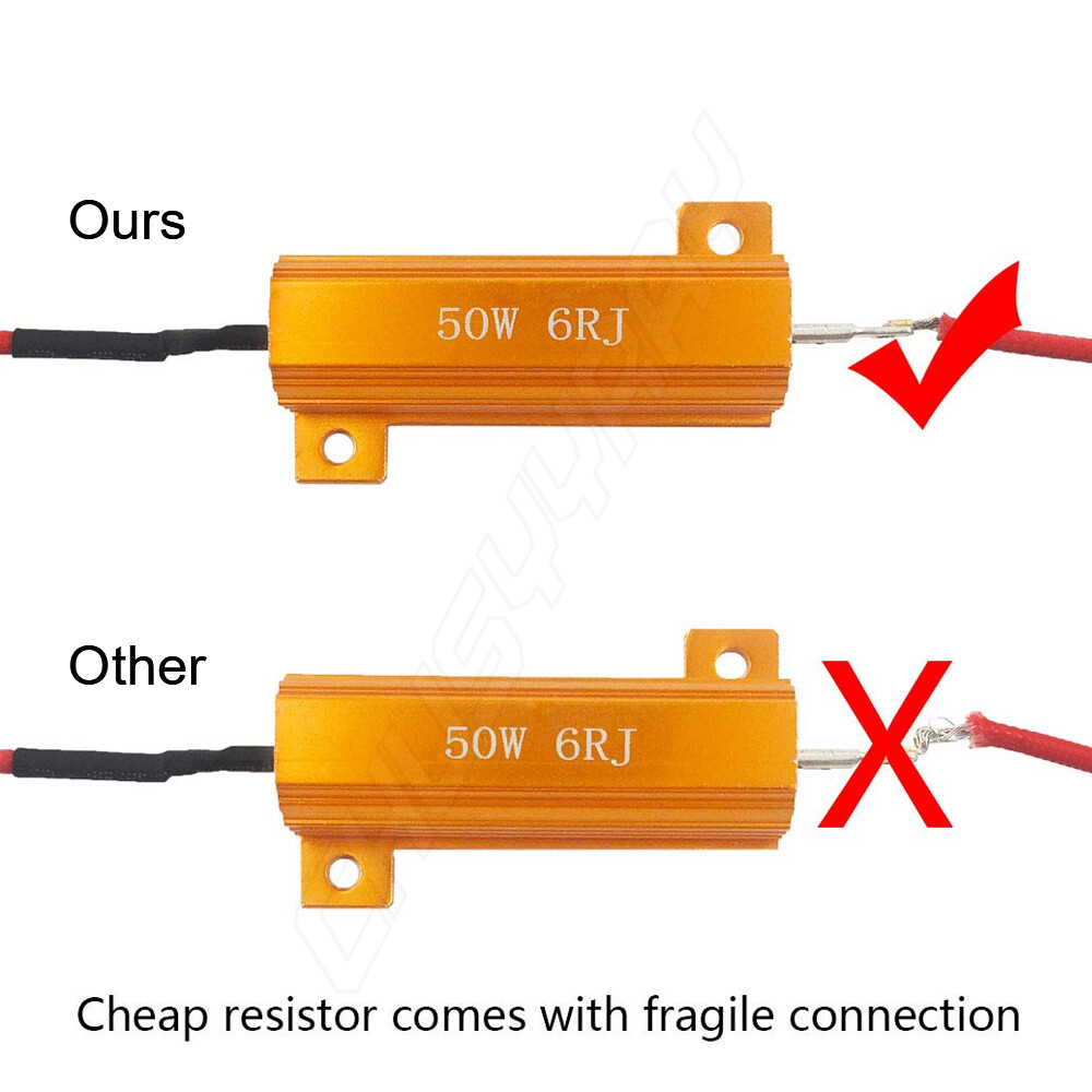 4PCS 50W 6RJ LED Load Resistor Decoder Fix Error Code Hyper Flash Turn Signal