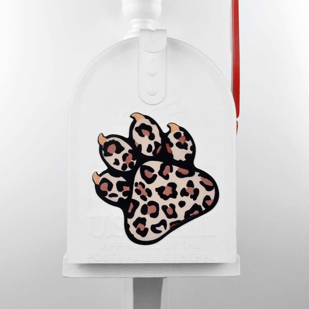 Mailbox Magnet Partial Cover Cat Paw Leopard Print Customized