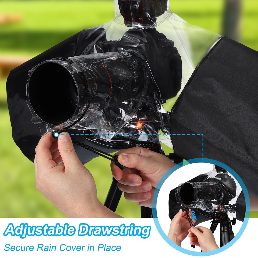 Camera Rain Cover, 2Pcs Waterproof Camera Sleeve Protector, Clear